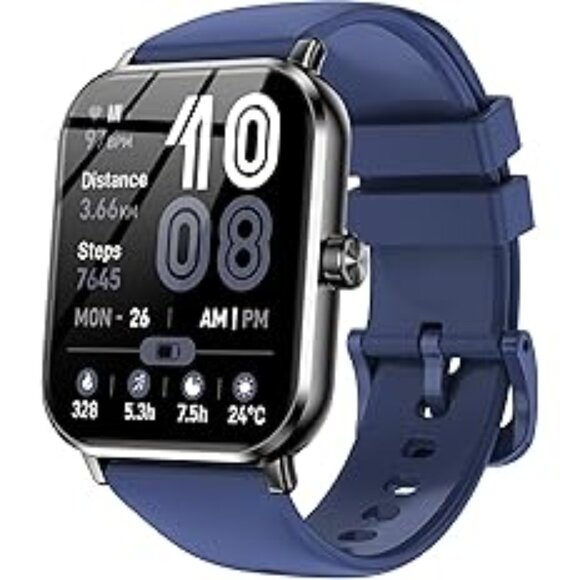 NEW! Smart Watch for Men Women, 1.83" HD Touchsreen, Bluetooth Android/iOS, Blue - Picture 1 of 7